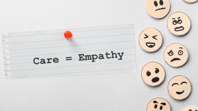 Care equals empathy concept displayed visually.